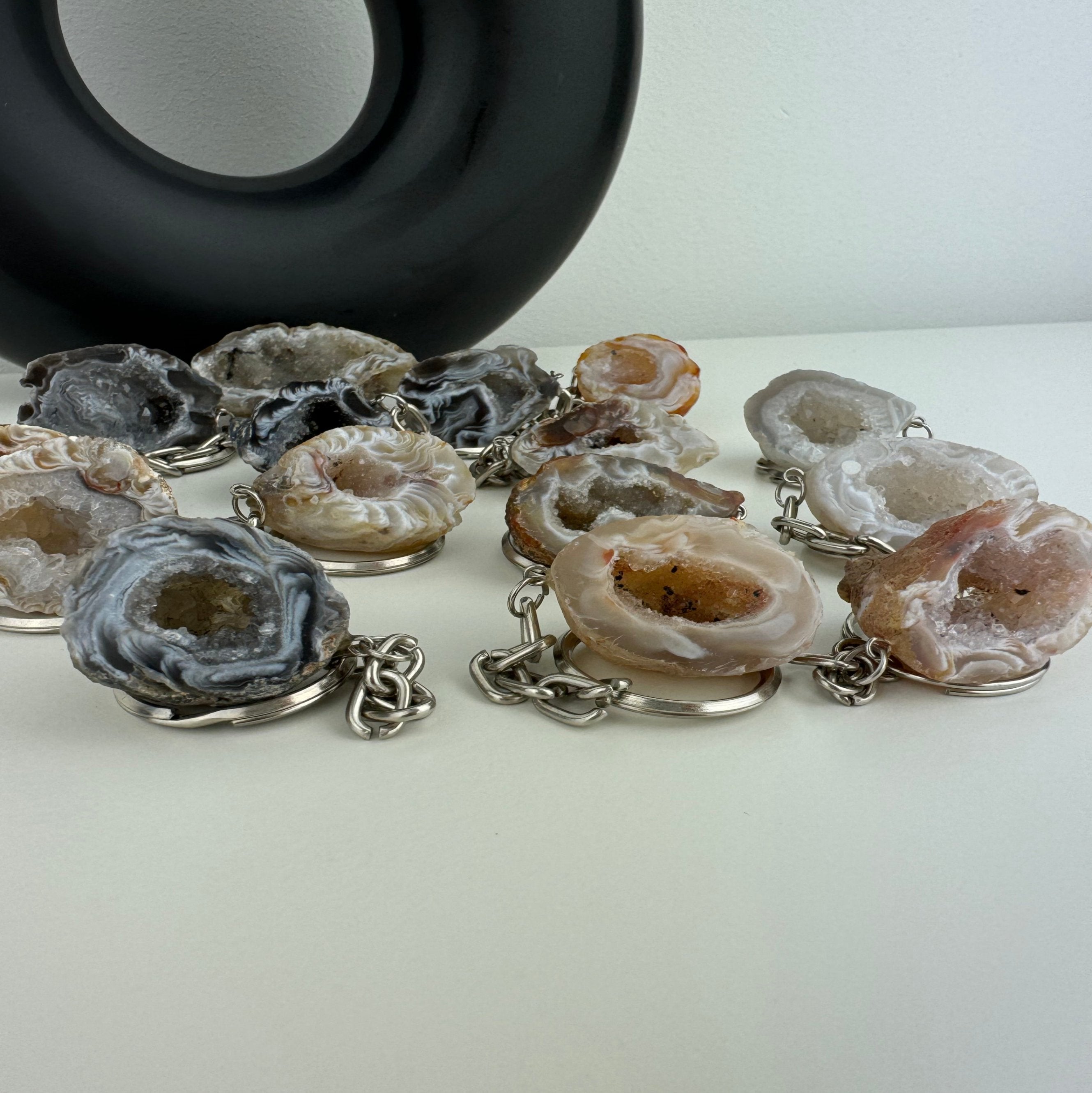 Agate Geode Keychain — Dark Keychain