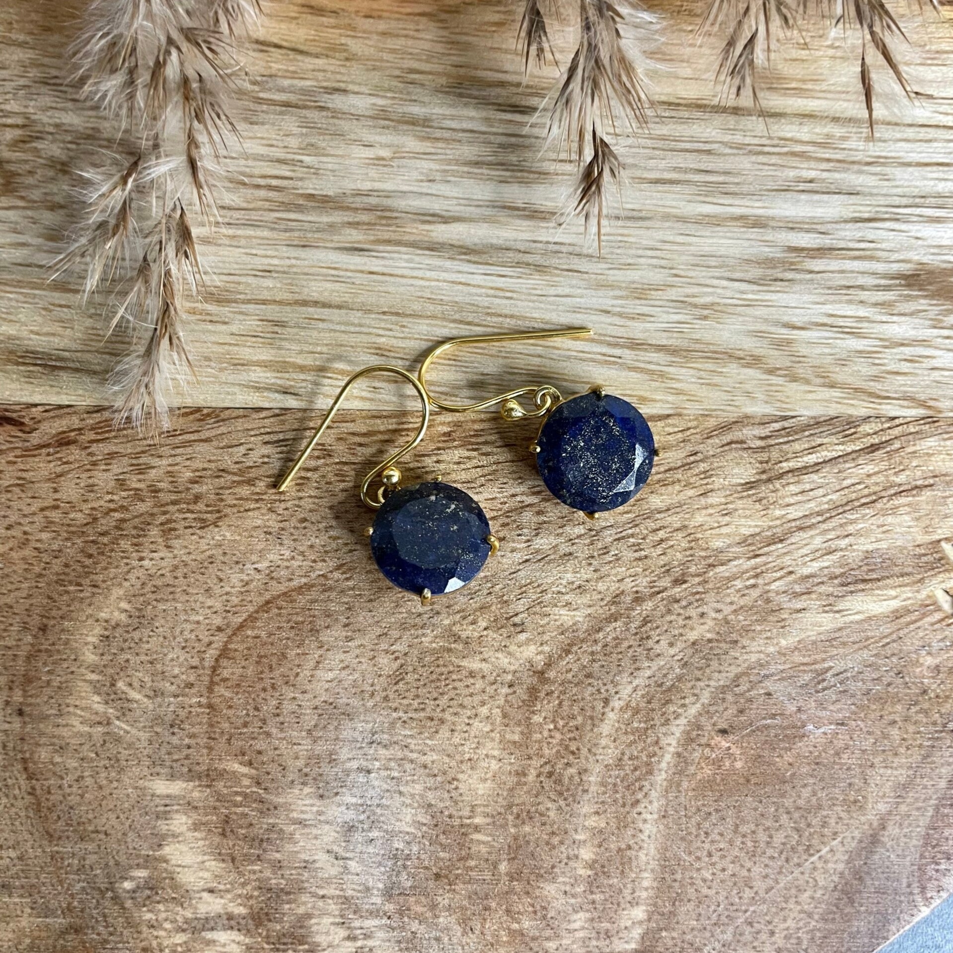 Lapis Lazuli oorbellen | 925 Sterling Verguld